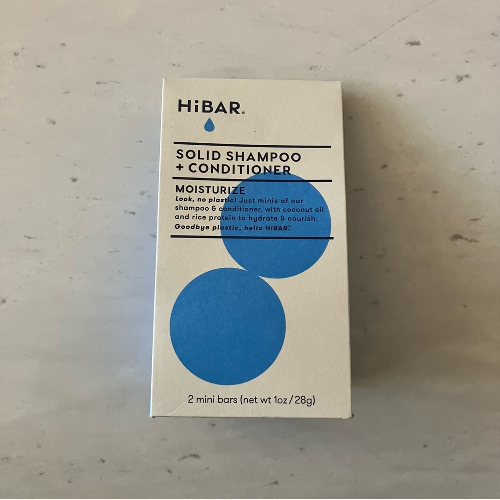 HiBAR Solid Shampoo & Conditioner Moisturize 2 Mini Bars (nt wt 1 oz/28g)